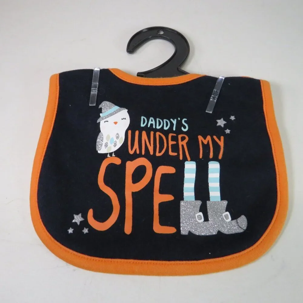 Baby Bib Daddy's under my spell Owl (can be part Baby Halloween costume)